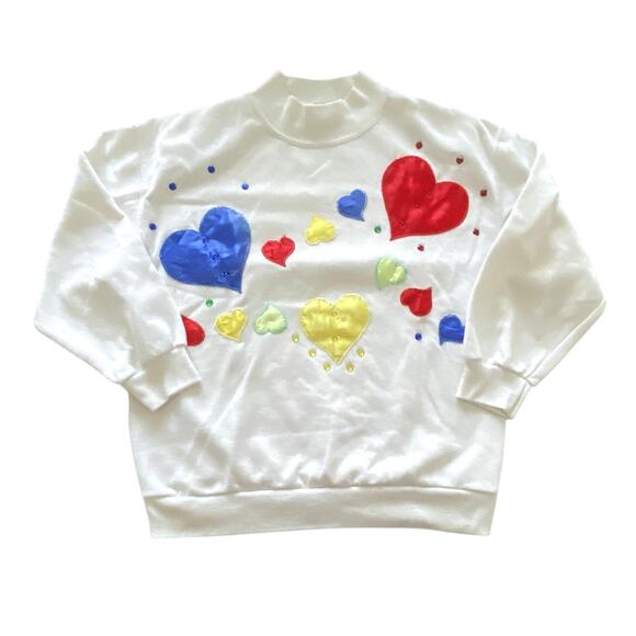 VINTAGE Performance High Neck Sweatshirt Heart and Stones Size Medium - Picture 1 of 10